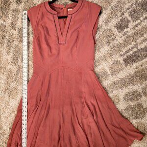 Vintage Peach/Coral Rebecca Taylor Knee-Length Dress - Size 4